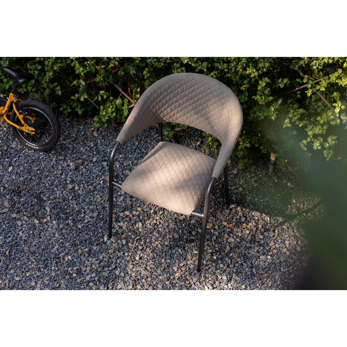 STAPELSESSEL in Metall, Textil Naturfarben, Sandfarben  - Sandfarben/Anthrazit, MODERN, Textil/Metall (58/83/66cm) - Gardenson