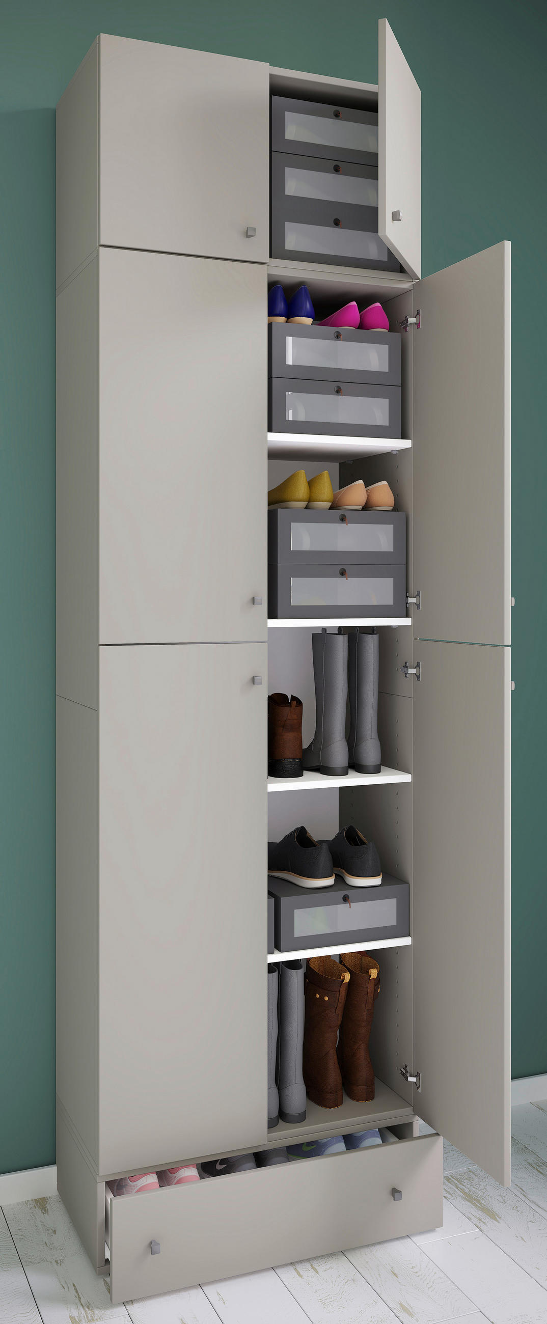 SKOSKÅP  i 70/240/39 cm  - grå/svart, Modern, trämaterial/plast (70/240/39cm) - MID.YOU