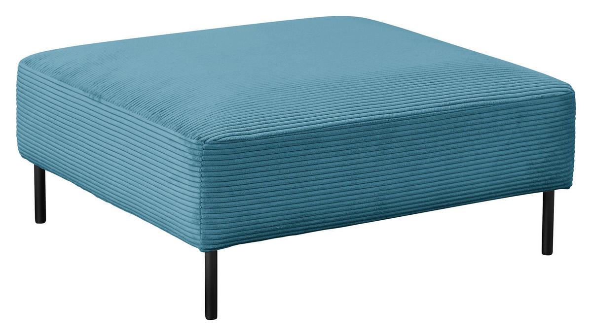 HOCKER in Textil Petrol  - Petrol/Schwarz, Design, Textil/Metall (100/41/100cm) - Johann Jakob