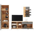 WOHNWAND  in Grau, Eichefarben  250/200/42 cm  - Eichefarben/Schwarz, Natur, Glas/Holz (250/200/42cm) - Linea Natura