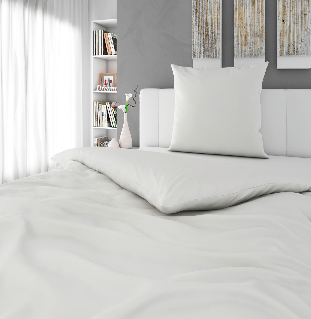BETTWÄSCHE NIGIRI Satin 135/200 cm  - Weiß, Basics, Textil (135/200cm) - Bio:Vio
