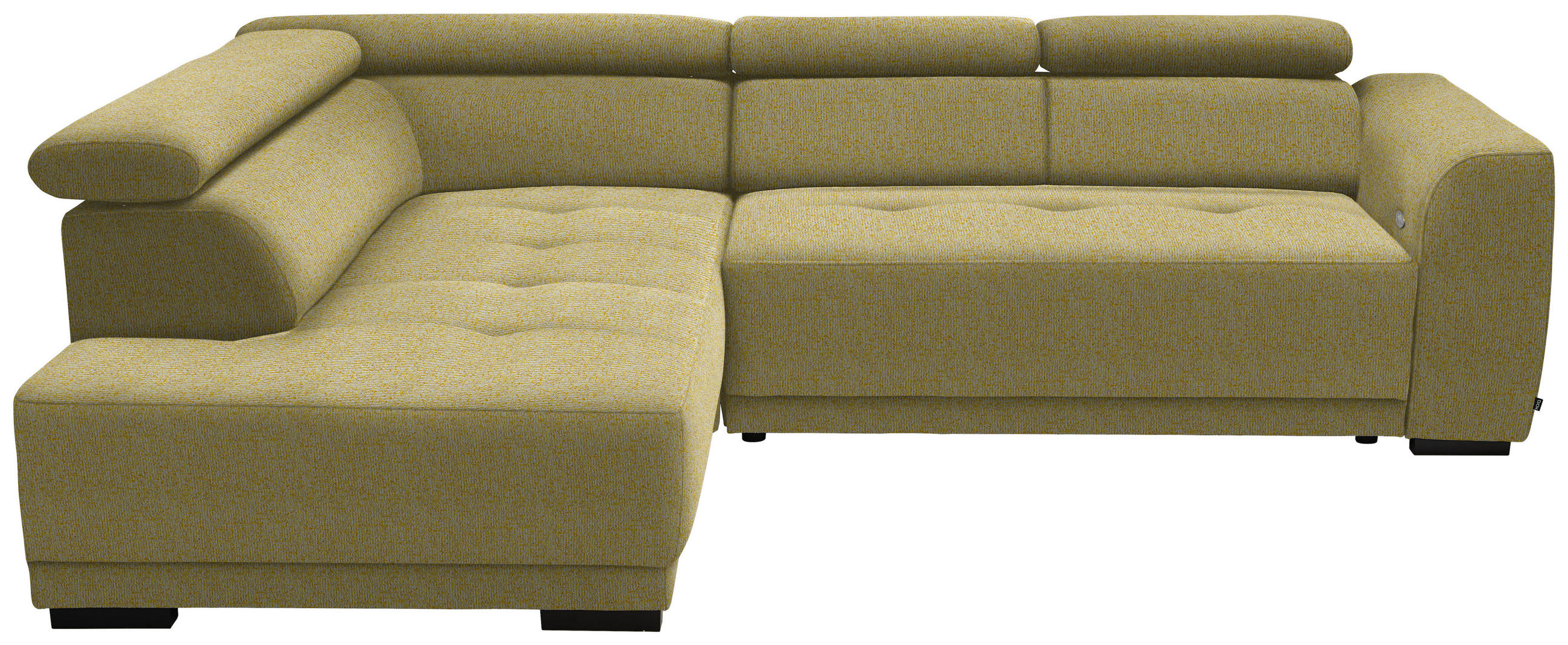 ECKSOFA in Struktur Gelb  205/284 cm  - Gelb/Schwarz, Design, Kunststoff/Textil (205/284cm) - Xora