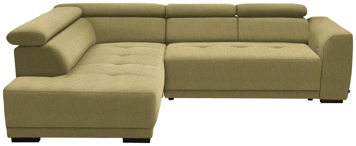 ECKSOFA in Struktur Gelb  205/284 cm  - Gelb/Schwarz, Design, Kunststoff/Textil (205/284cm) - Xora