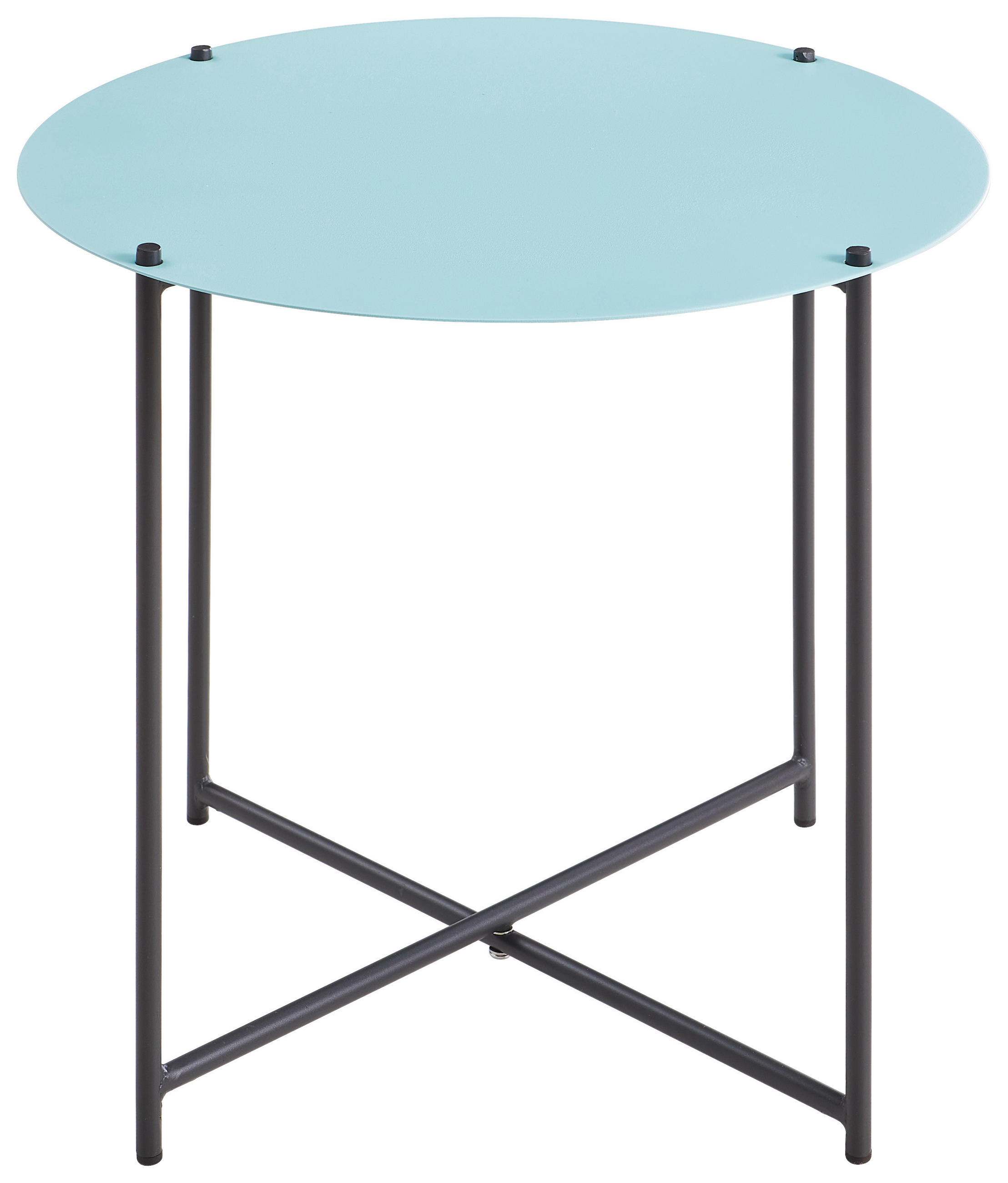 BEISTELLTISCH 49/49/46 cm Anthrazit, Mintgrün rund  - Anthrazit/Mintgrün, Design, Metall (49/49/46cm) - Ambia Garden