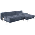 ECKSOFA in Chenille Dunkelblau  - Schwarz/Dunkelblau, MODERN, Textil/Metall (290/182cm) - Hom`in