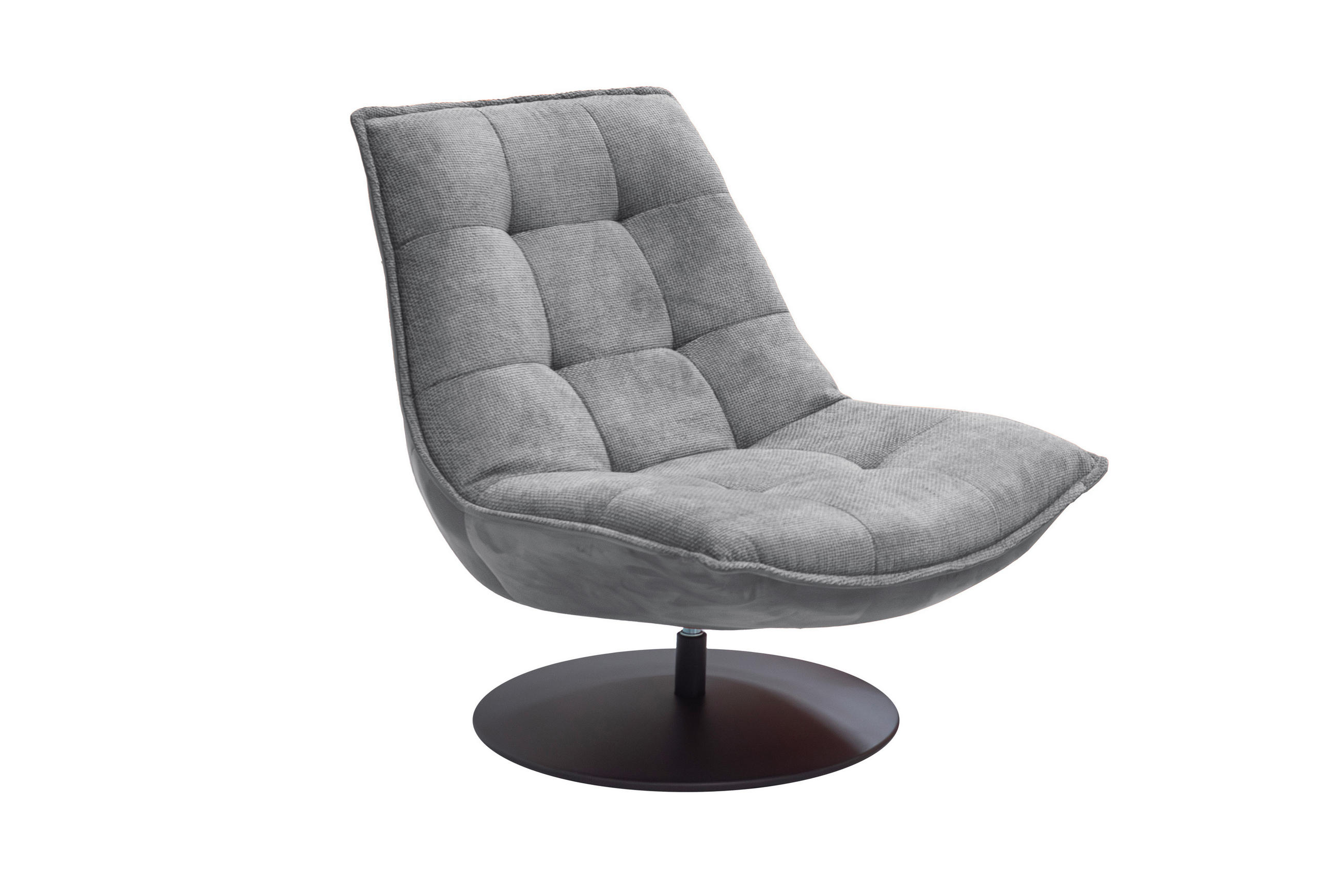 SESSEL in Struktur, Velours Grau  - Schwarz/Grau, Design, Textil/Metall (94/97/106cm) - Livetastic