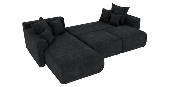 ECKSOFA in Samt Dunkelgrau  - Chromfarben/Dunkelgrau, KONVENTIONELL, Kunststoff/Textil (195/293cm) - Carryhome