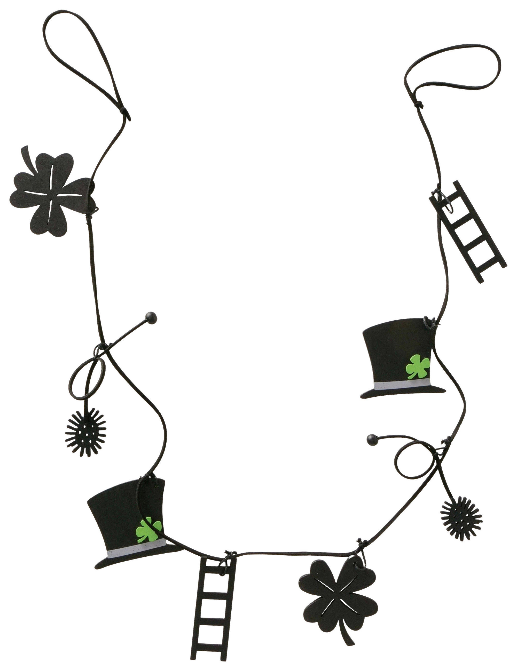 GIRLANDE  - Schwarz, Basics, Holzwerkstoff (100cm)