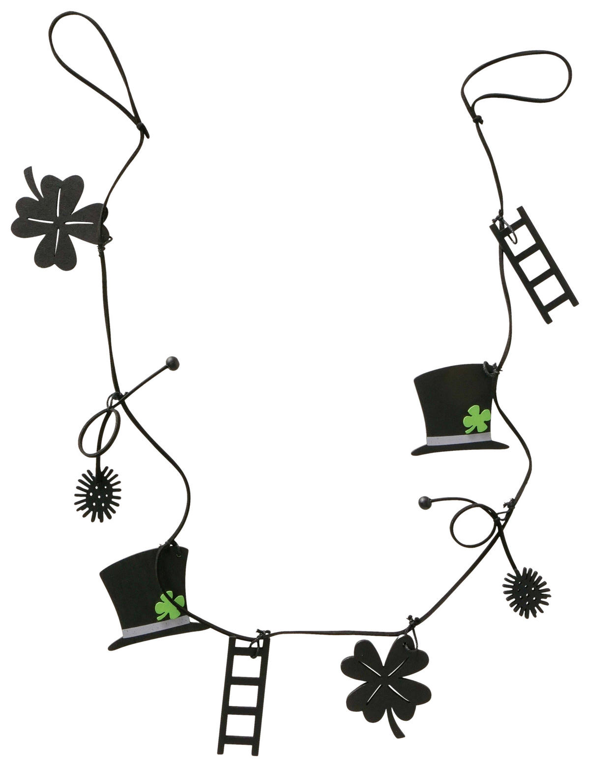 GIRLANDE  - Schwarz, Basics, Holzwerkstoff (100cm)