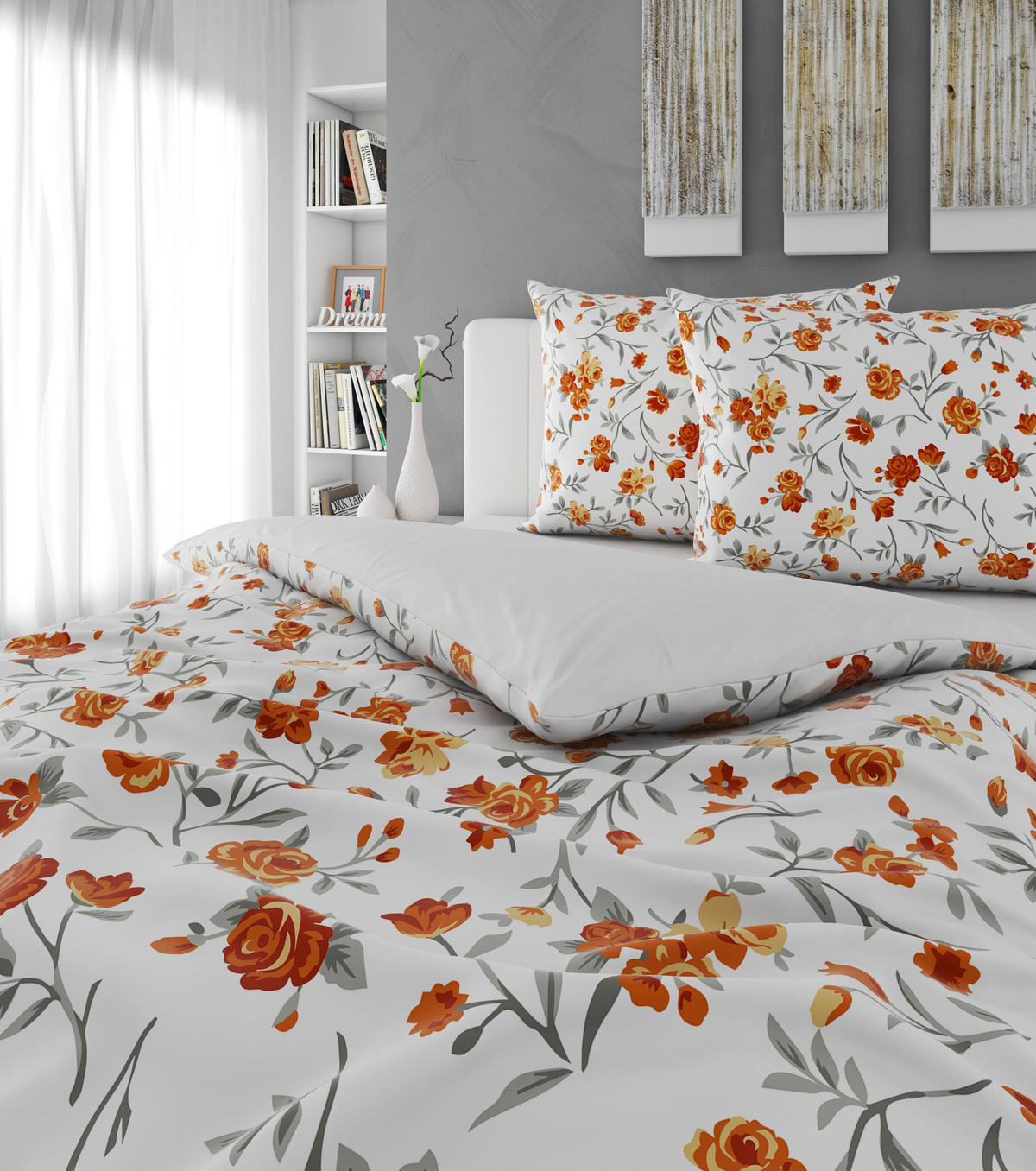 WENDEBETTWÄSCHE Satin 200/200 cm  - Orange, Textil (200/200cm) - Esposa