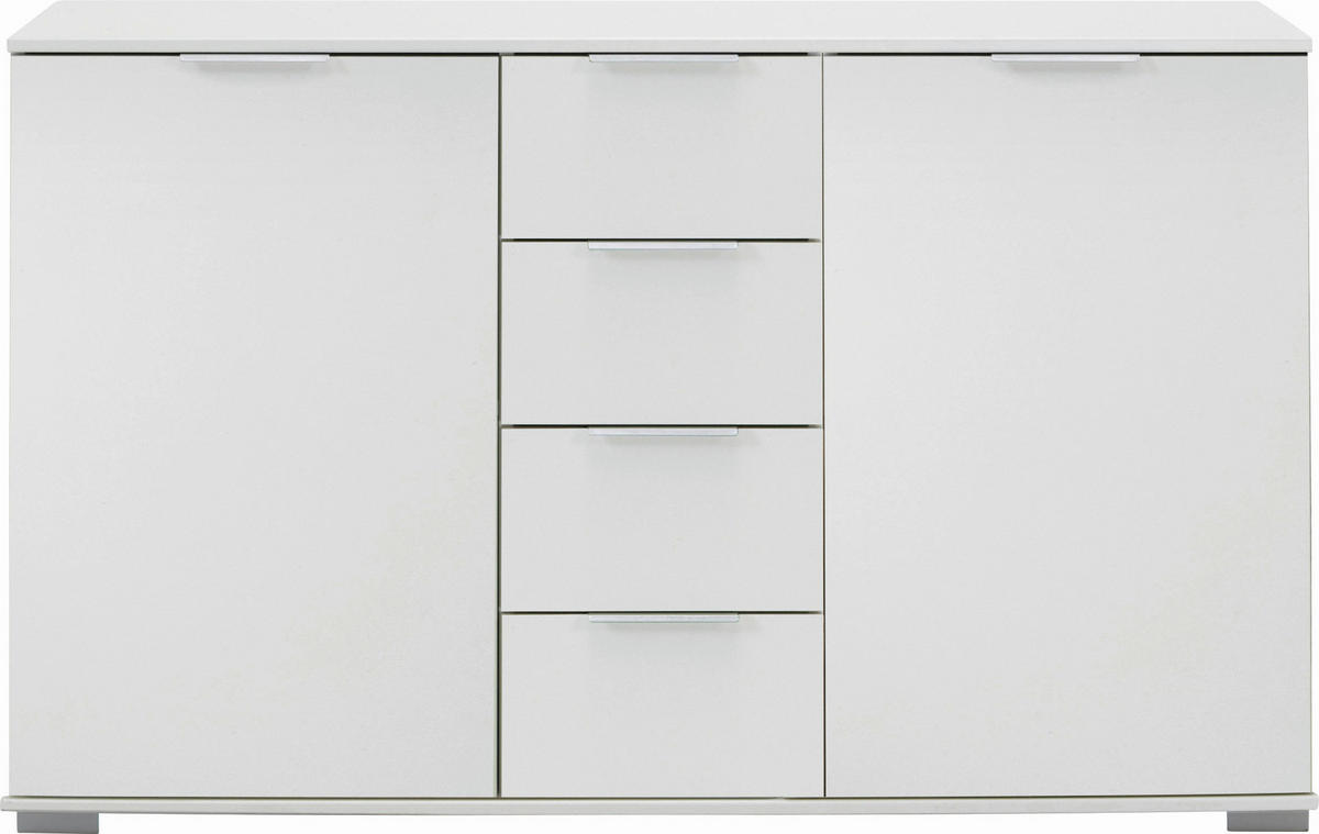 KOMMODE  in 130/83/41 cm  - Alufarben/Weiß, Design, Holzwerkstoff/Kunststoff (130/83/41cm) - Carryhome