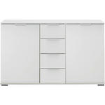 KOMMODE  in 130/83/41 cm  - Alufarben/Weiß, Design, Holzwerkstoff/Kunststoff (130/83/41cm) - Carryhome