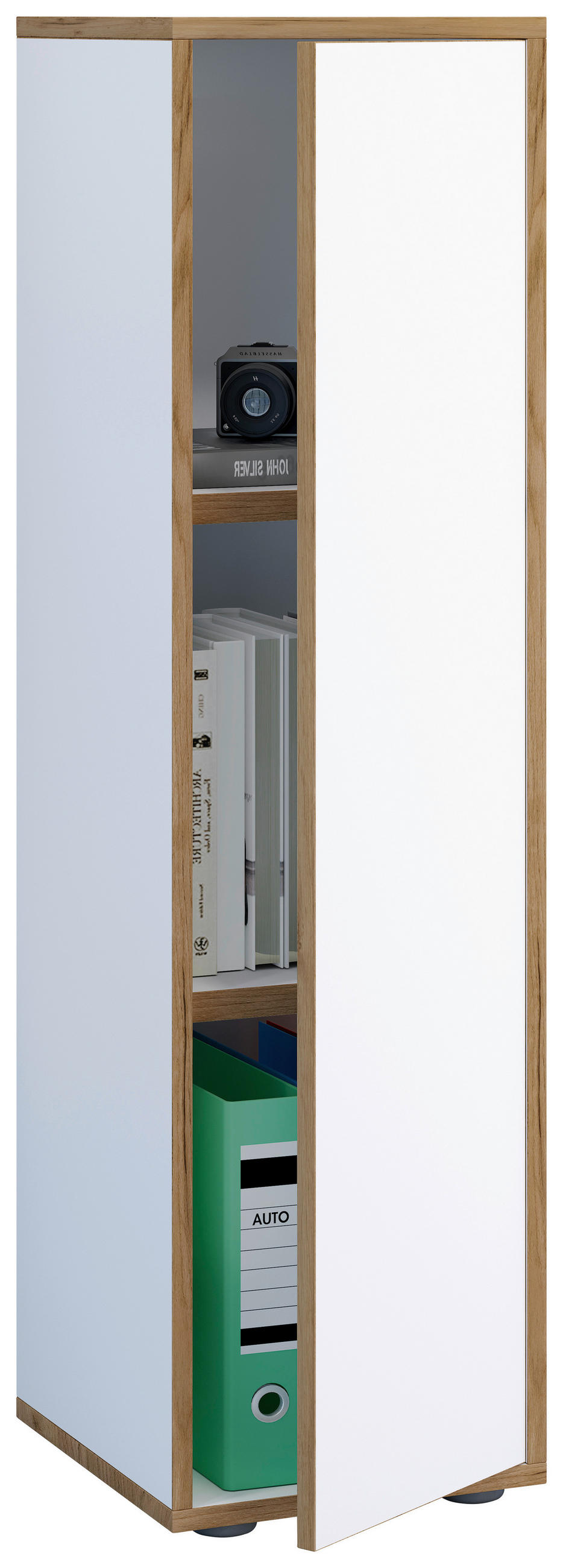 AKTENSCHRANK 30/110/33 cm  - Honigeiche/Weiss, Design, Holzwerkstoff (30/110/33cm) - MID.YOU