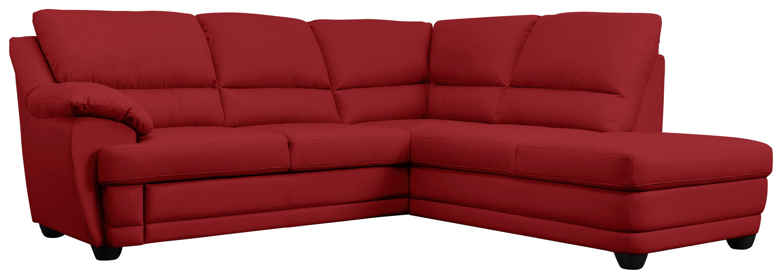 ECKSOFA in Lederlook Rot - Rot, Design, Kunststoff/Textil (245/225cm) - Livetastic