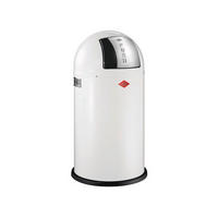 ABFALLSAMMLER PUSHBOY 50 L  - Edelstahlfarben/Weiß, KONVENTIONELL, Kunststoff/Metall (40/75,5cm) - Wesco