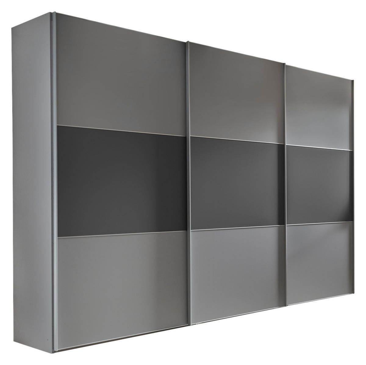 SCHWEBETÜRENSCHRANK 280/222/68 cm 3-türig Anthrazit, Hellgrau von MODERANO