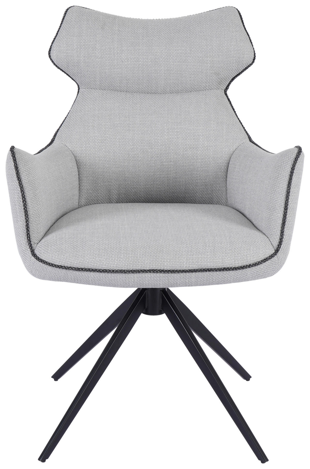 SCAUN CU BRAțE in negru, gri deschis  - gri deschis/negru, Design, metal/textil (59/90/64cm) - Novel
