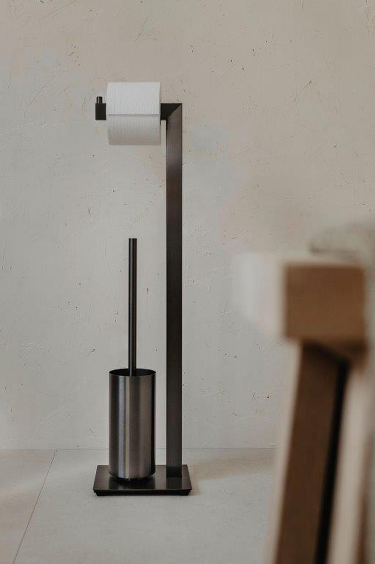 WC-BÜRSTENGARNITUR - Graphitfarben, KONVENTIONELL, Kunststoff/Metall (15,0/72,5/18,0cm) - Zack