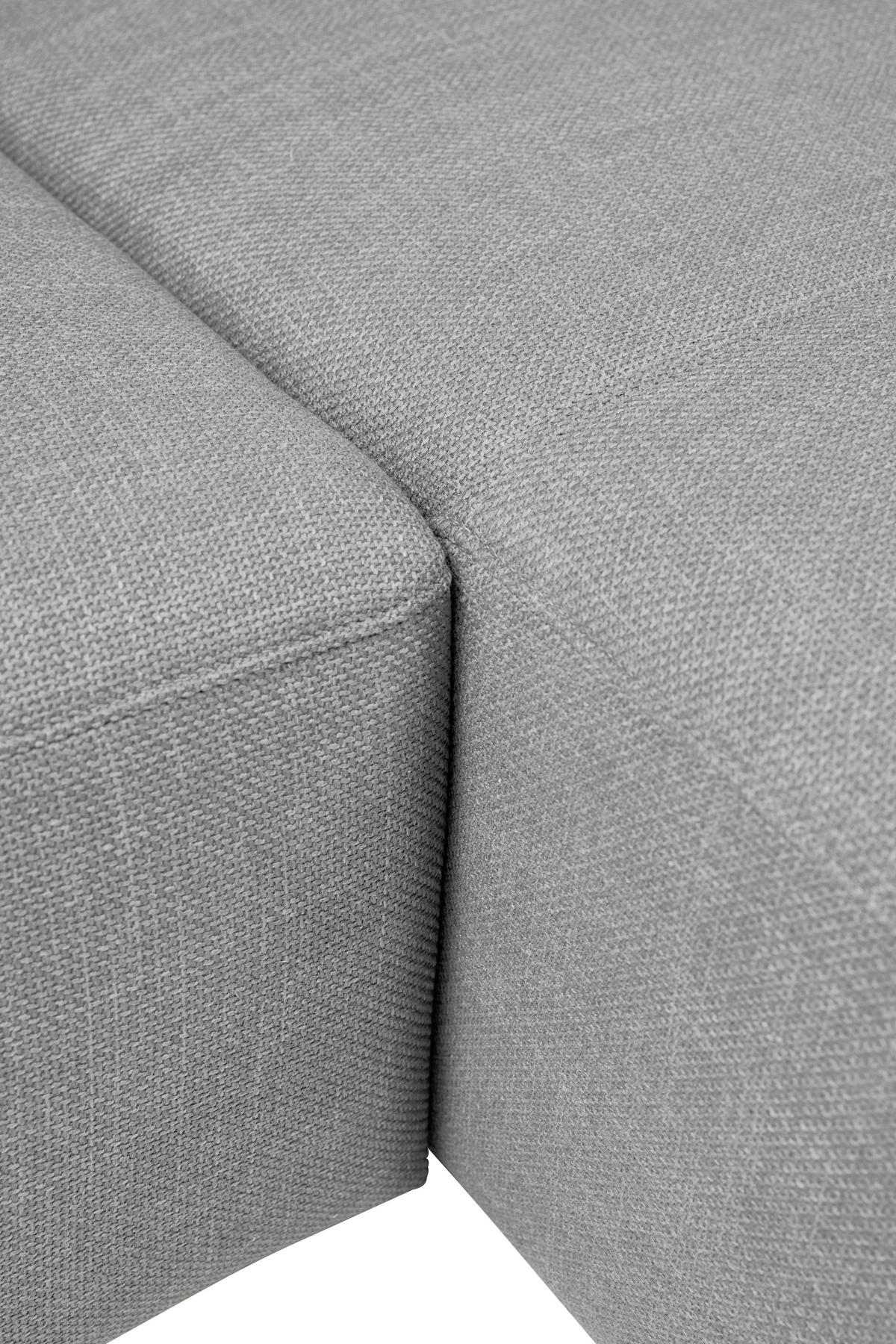 ECKSOFA inkl. Funktion Heaven Grau Flachgewebe  - Chromfarben/Grau, KONVENTIONELL, Textil/Metall (242/162cm) - Tom Tailor