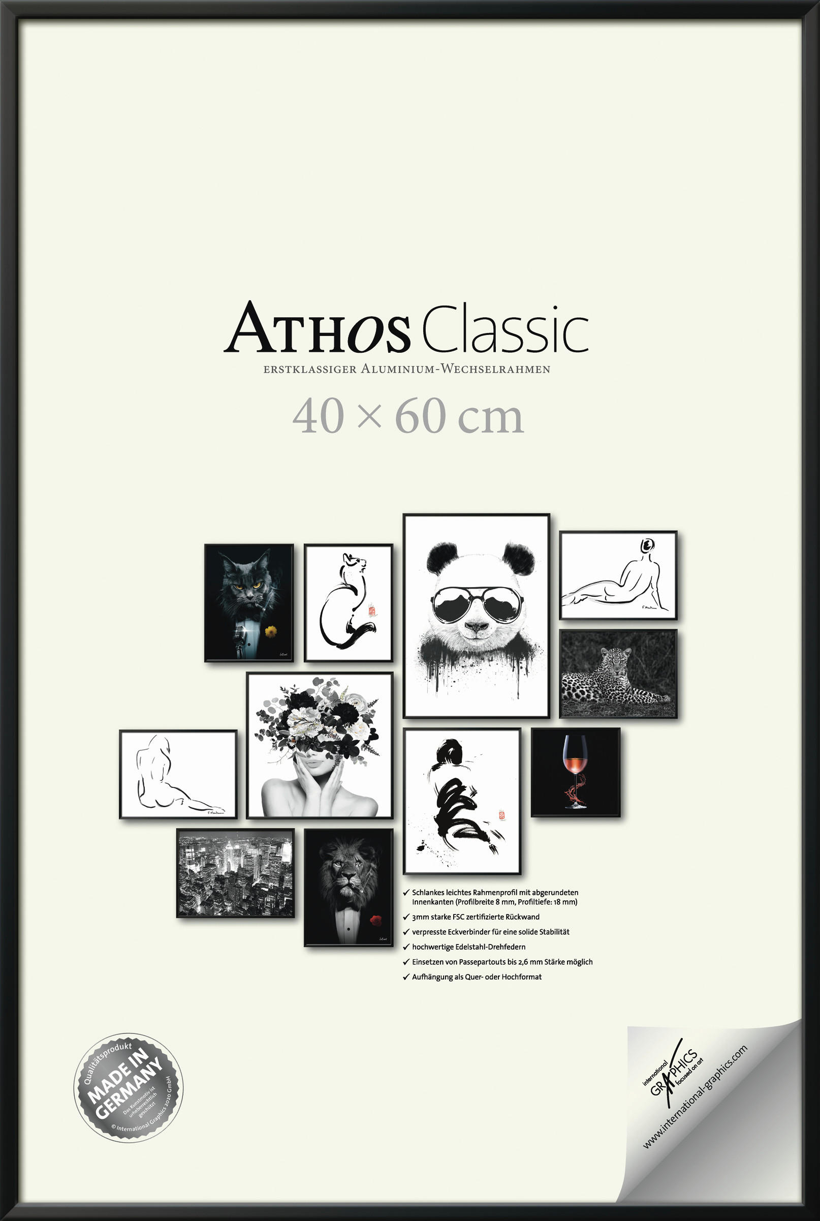 BILDERRAHMEN - Schwarz, Basics, Papier/Holzwerkstoff (40/60/1,8cm)