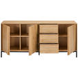 SIDEBOARD WABI 180/81/40 cm 3 Schublade(n)  - Eichefarben/Schwarz, Design, Holz/Holzwerkstoff (180/81/40cm) - Xora