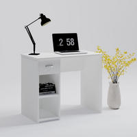 PISAĆI STOL  bijela  drvni materijal  - bijela/boje aluminija, Moderno, drvni materijal/metal (92/75/50cm)