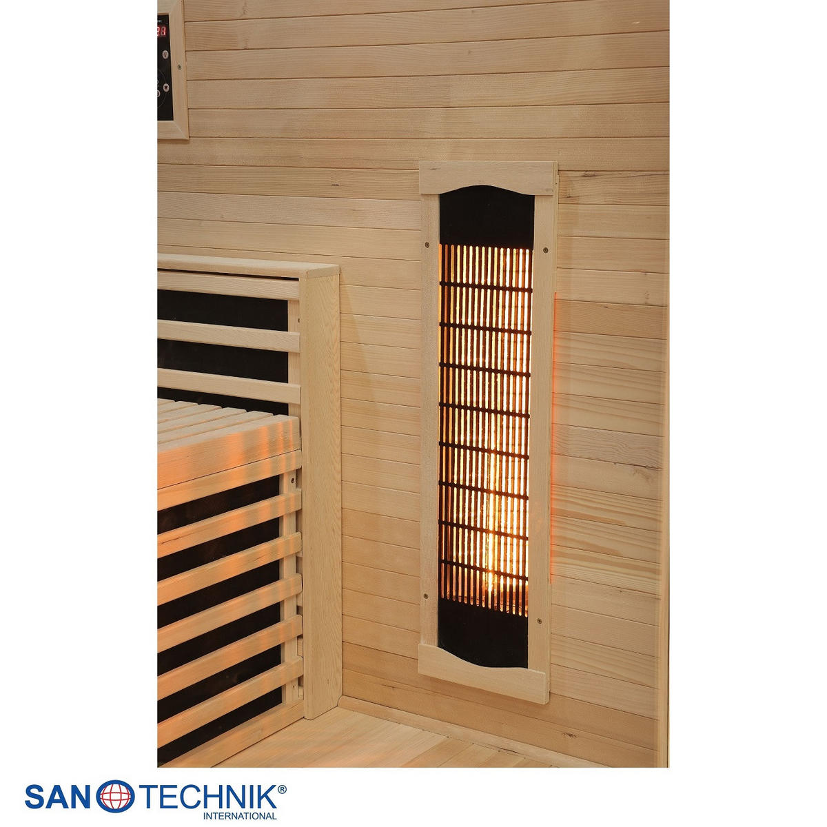 INFRAROTKABINE für 2 Personen Carbon 3  - Naturfarben, KONVENTIONELL, Holz (150/150/195cm) - Sanotechnik