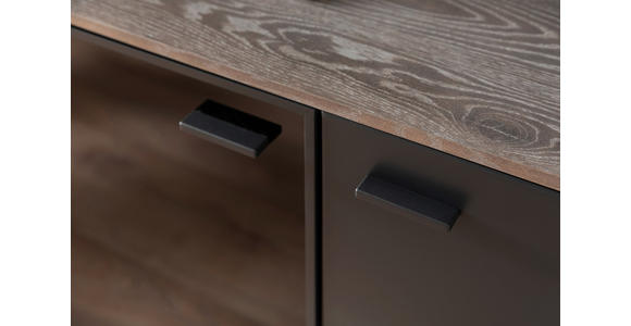 LOWBOARD in 208/68/50 cm - Eichefarben/Anthrazit, Design, Glas/Holz (208/68/50cm) - Novel