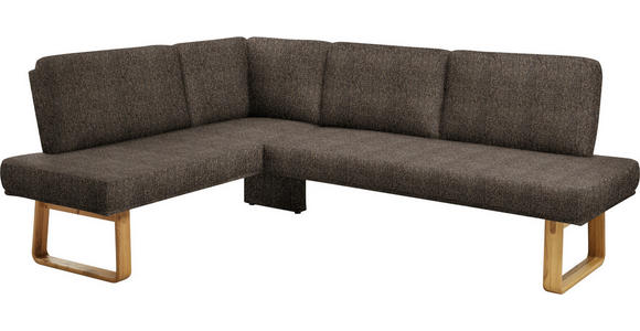 ECKBANK 174/280 cm  in Braun, Eichefarben  - Eichefarben/Braun, Design, Holz/Textil (174/280cm) - Dieter Knoll