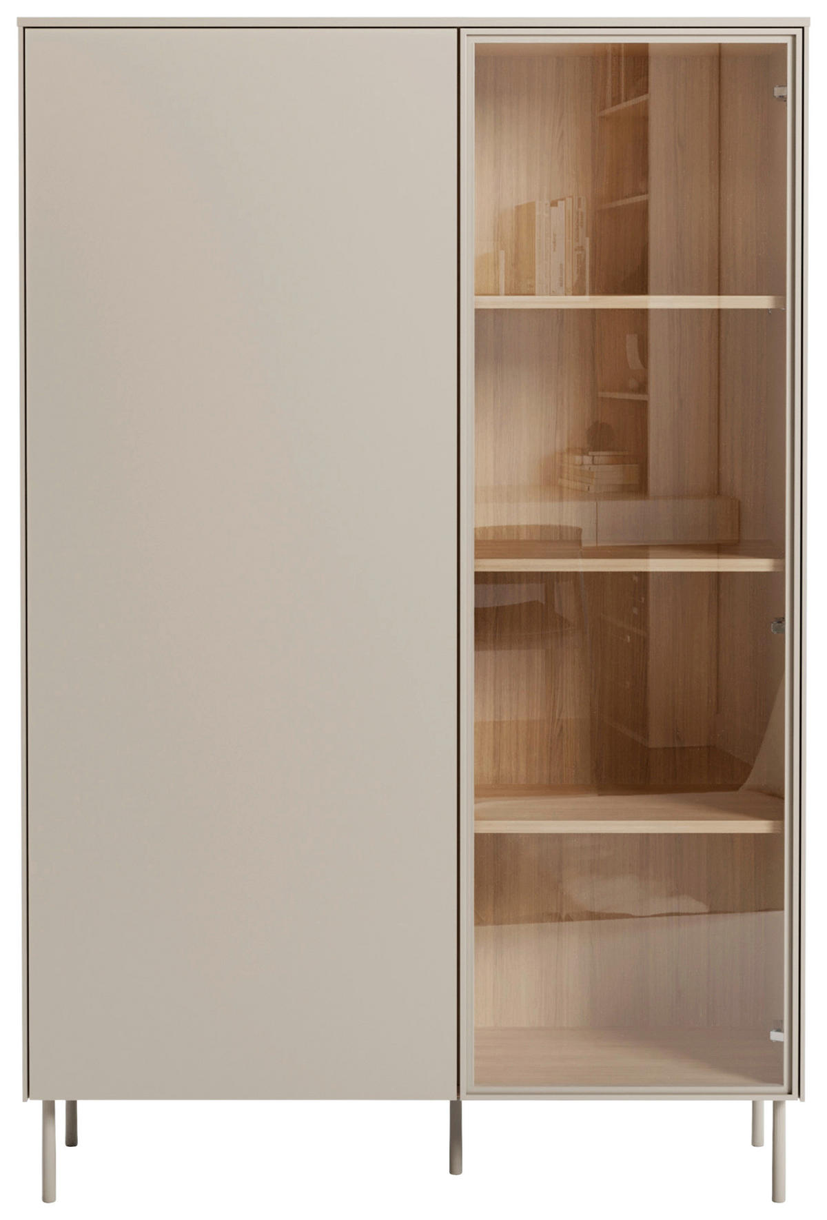HIGHBOARD 102/156/41 cm Eichefarben, Kaschmir  102/156/41 cm  - Kaschmir/Eichefarben, MODERN, Glas/Holzwerkstoff (102/156/41cm) - Carryhome