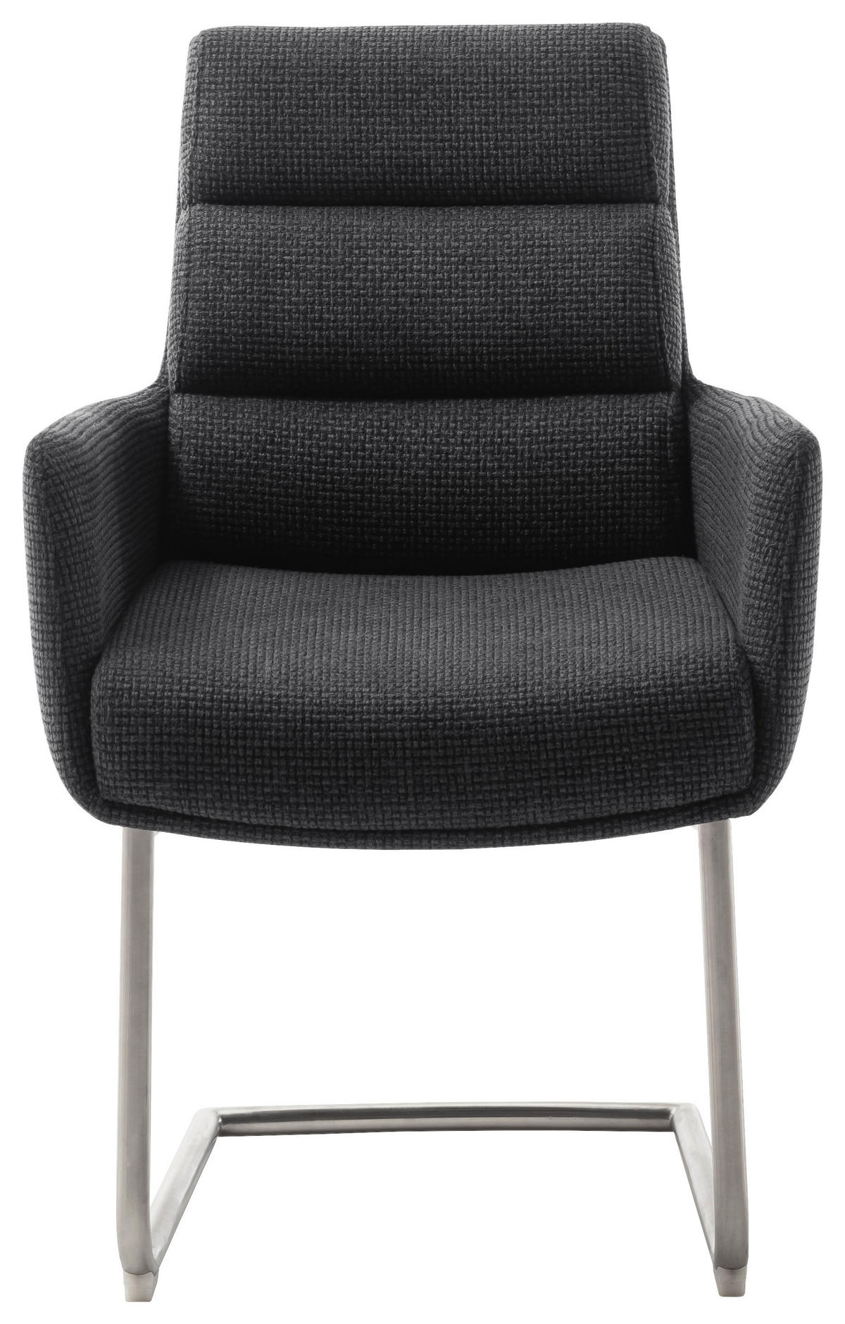 ARMLEHNSTUHL  in Edelstahl Webstoff  - Edelstahlfarben/Anthrazit, Design, Textil/Metall (61/90/64cm) - Dieter Knoll