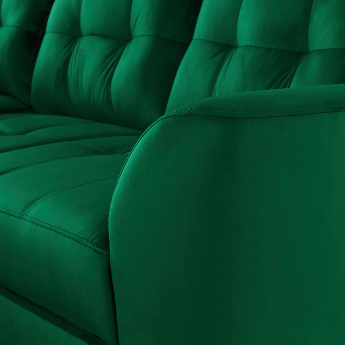 ECKSOFA Dunkelgrün Samt  - Dunkelgrün/Buchefarben, Design, Holz/Textil (190/236cm) - Livetastic