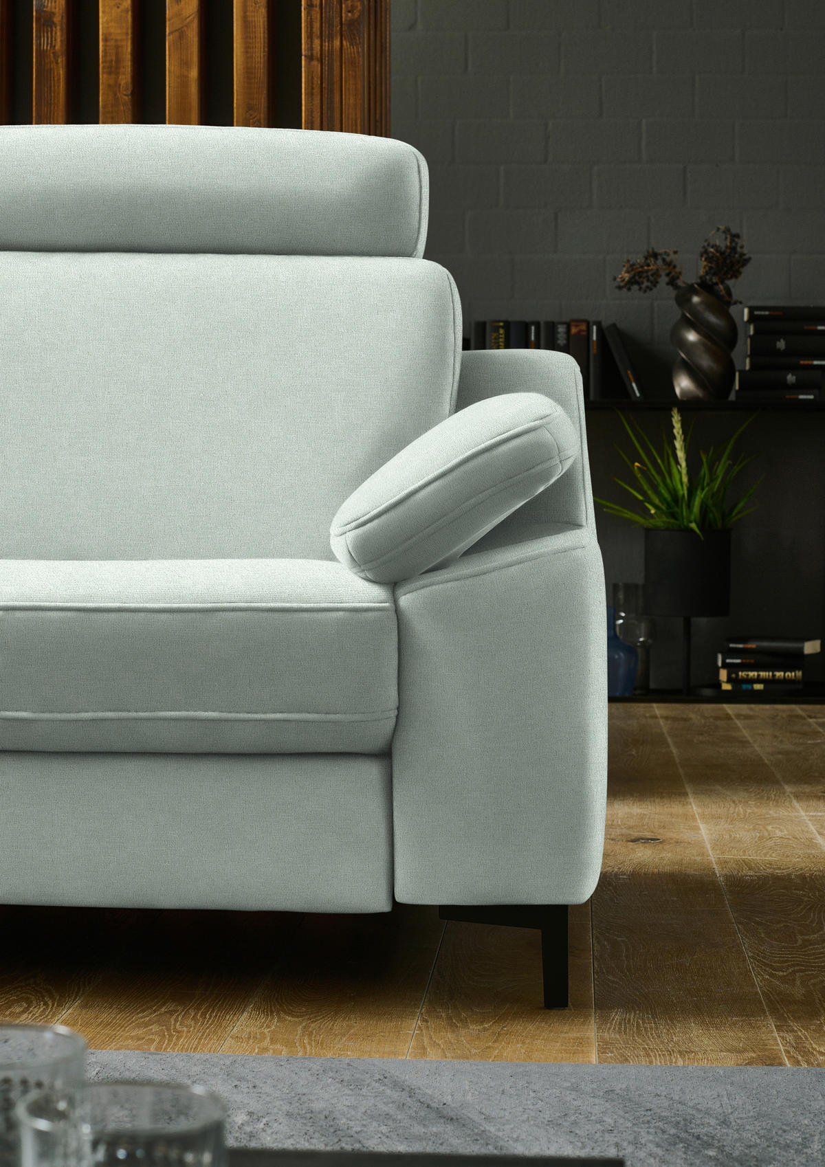 ECKSOFA in Chenille Hellgrün  278/278 cm  - Schwarz/Hellgrün, Design, Textil/Metall (278/278cm) - Valdera