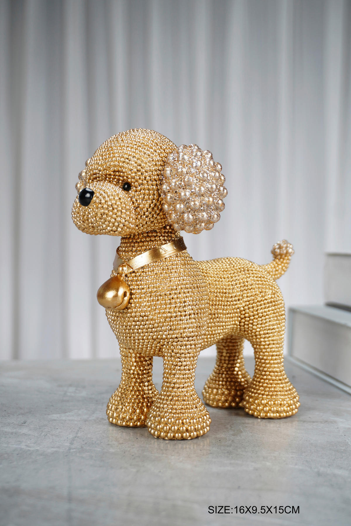 DEKOR ÁLLATFIGURA - aranyszínű, Basics, műanyag (15/95/15cm)