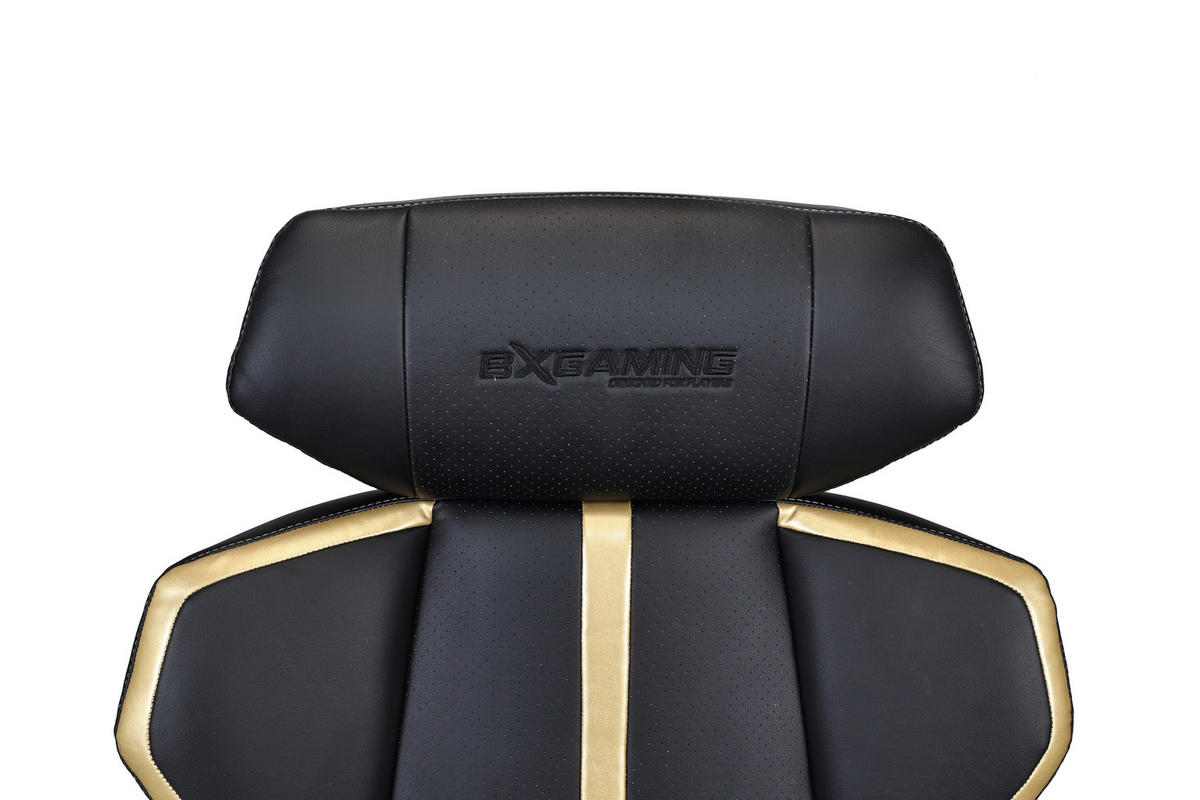 GAMER SZÉK  bőrhatású textil sárga, fekete  - sárga/fekete, Design, műanyag/textil (69/117-125/60cm) - BX Gaming