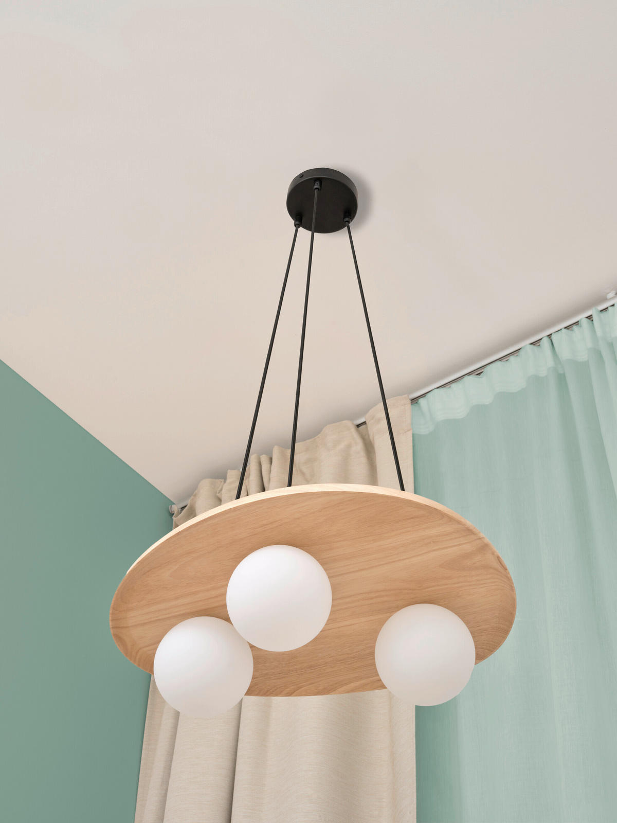 HÄNGELEUCHTE 50/38,5/150 cm   - Naturfarben, Basics, Glas/Holz (50/38,5/150cm) - Osram