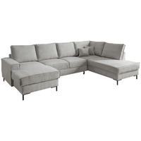 SJEDEĆA GARNITURA tekstil  srebrne boje   - srebrne boje/crna, Moderno, tekstil/metal (150/309/198cm) - MID.YOU