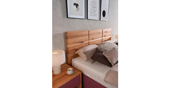 POLSTERBETT Matratze, Lattenrost, Bettkasten Buchefarben, Weinrot 180/200 cm  - Buchefarben/Weinrot, Design, Holz/Textil (180/200cm) - Valnatura