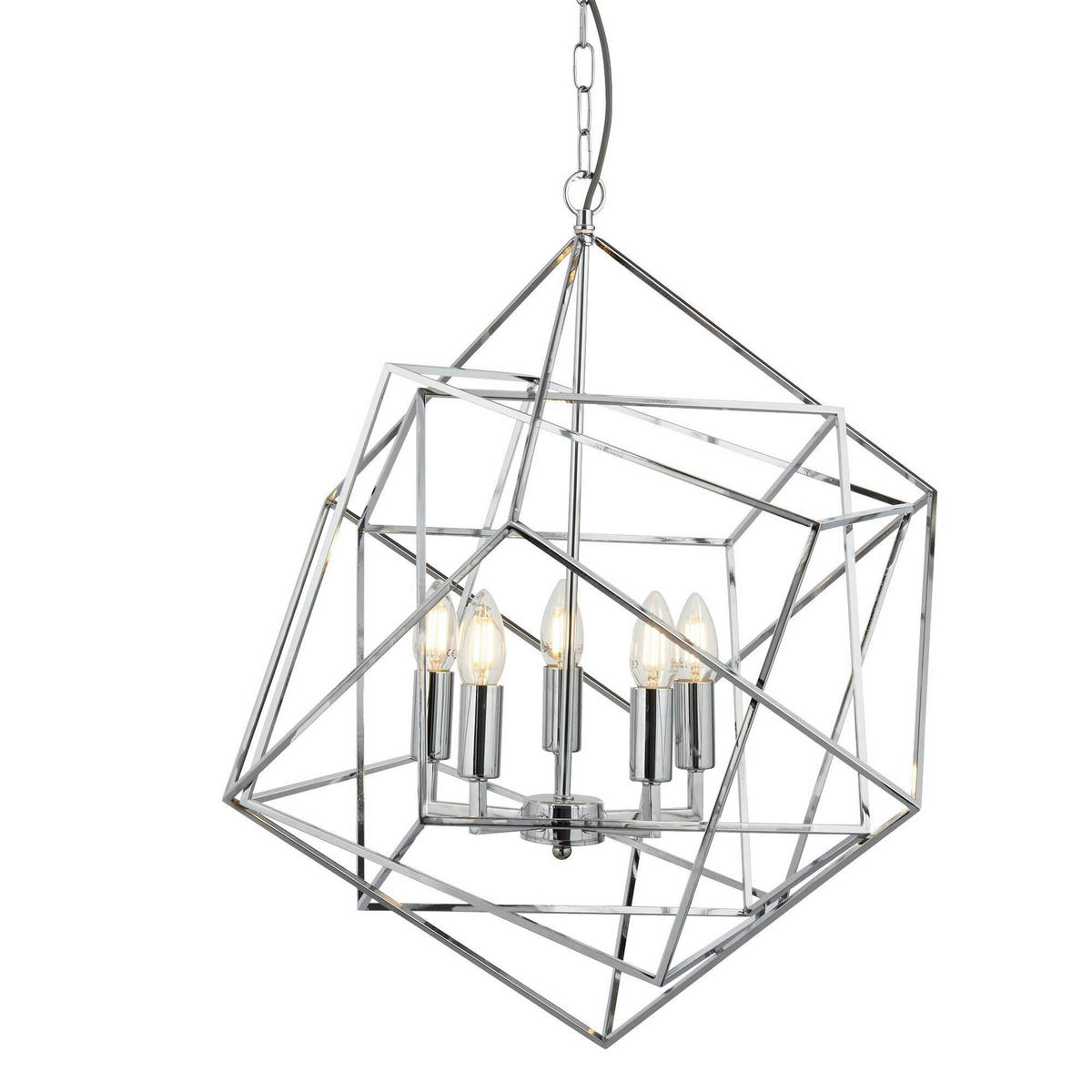 VISEČA SVETILKA  Cube      55/150 cm      E14 - barve kroma, Design, kovina (55/150cm)