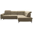 ECKSOFA  in Chenille Beige  310/240 cm  - Beige/Schwarz, Design, Textil/Metall (310/240cm) - Xora