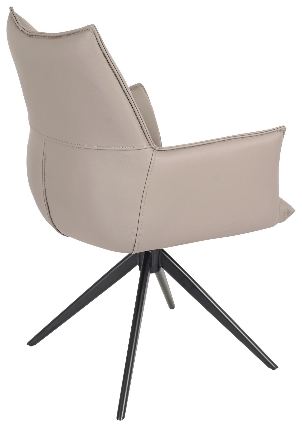 SCAUN CU BRAțE in negru, taupe  - taupe/negru, Design, metal/piele (62/91/62cm) - Novel