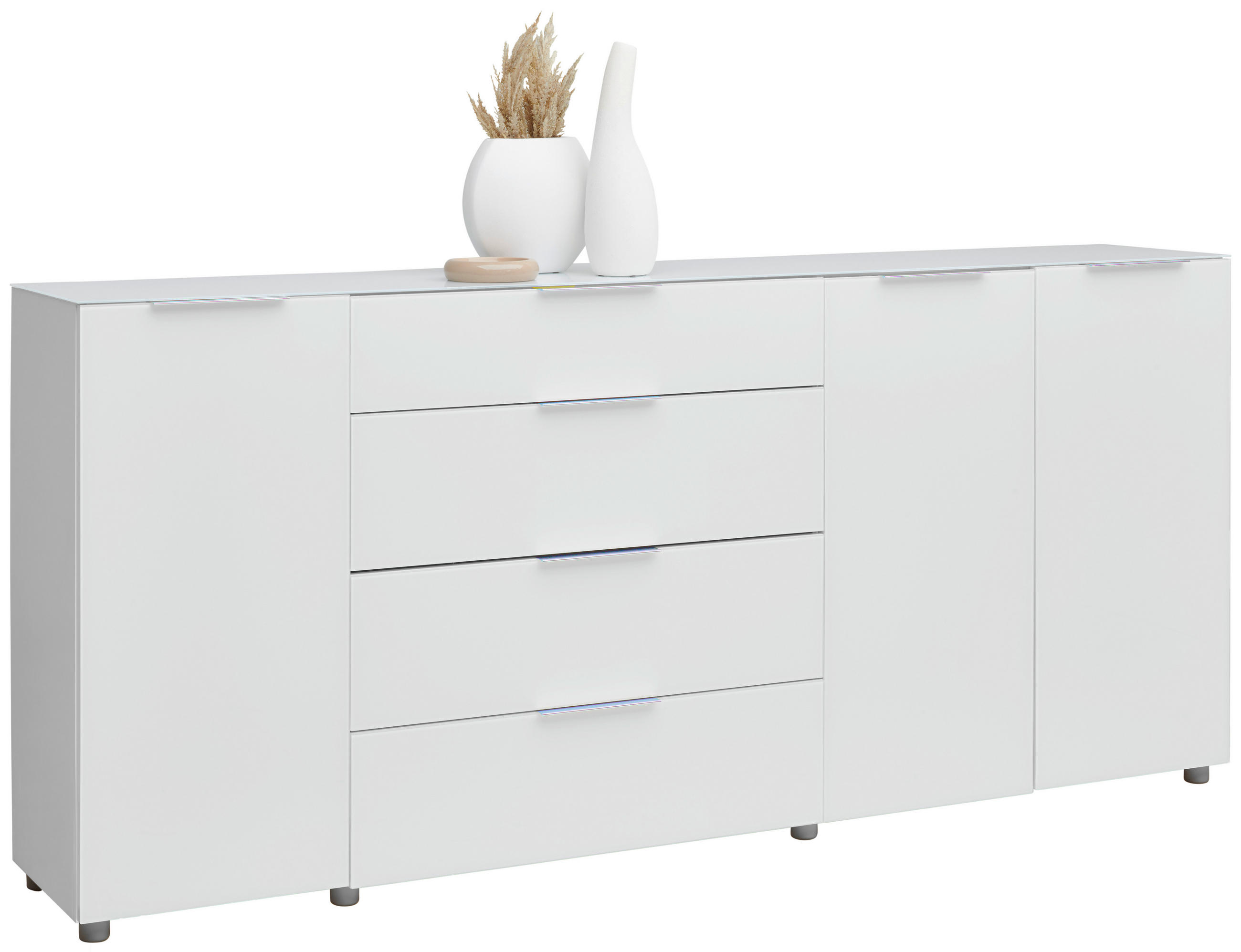Voleo Sideboard Weiß Hochglanz 226.4x99.3x40 cm