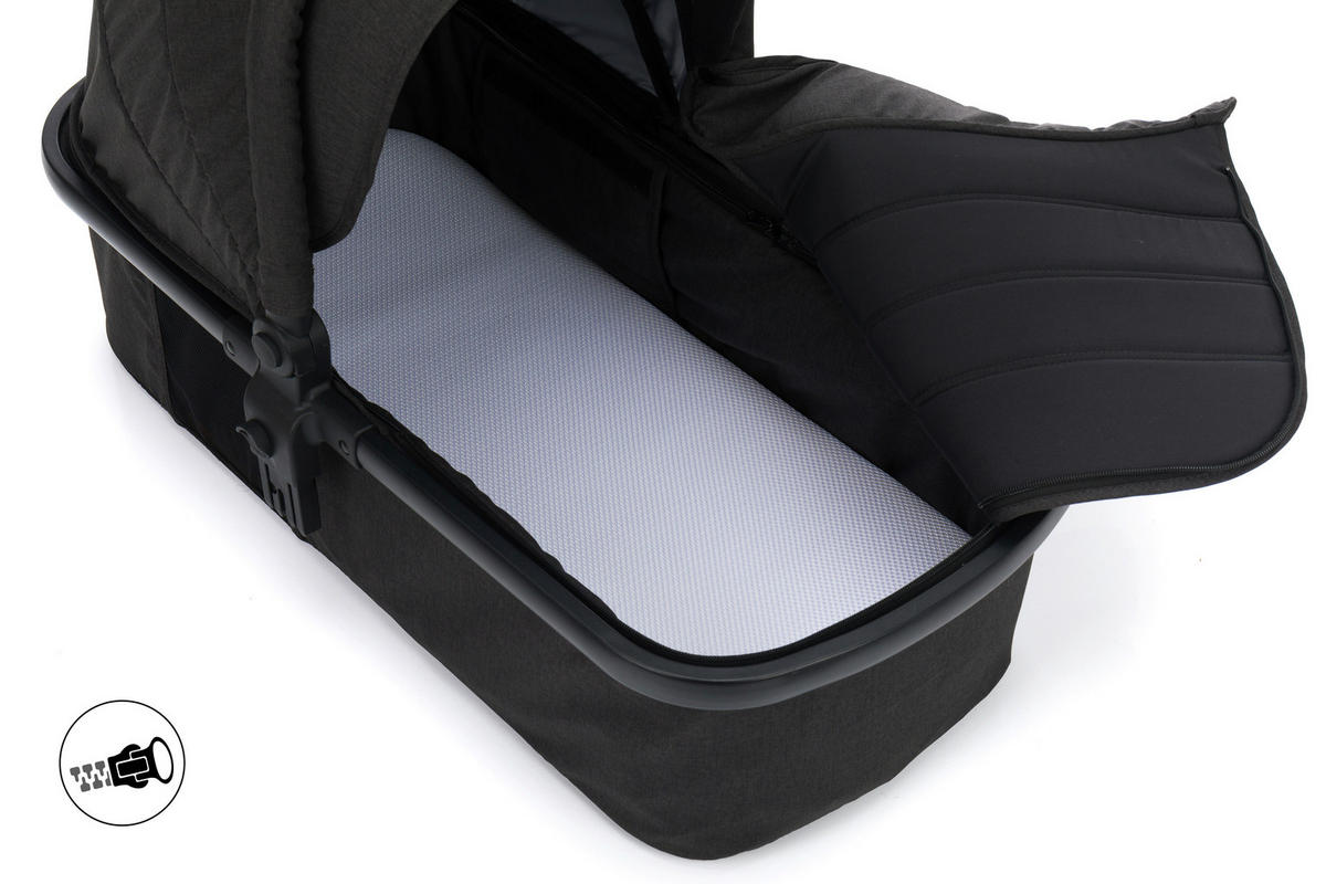 KINDERWAGENSET  JAGUAR  Darkgrey Melange  - Dunkelgrau/Schwarz, Basics, Textil/Metall - Fillikid