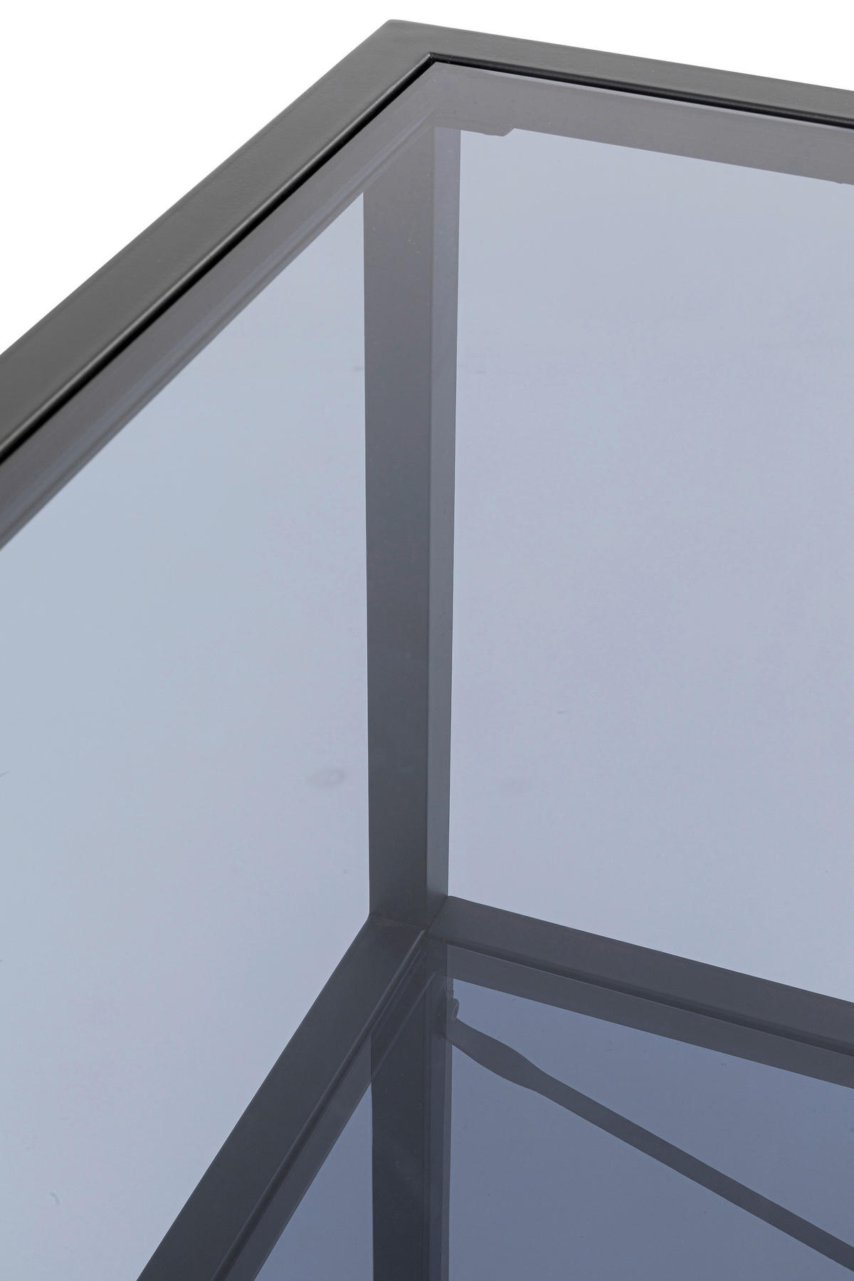 TISCHREGAL  - Schwarz/Grau, Basics, Glas/Metall (100/100/100cm) - Kare-Design