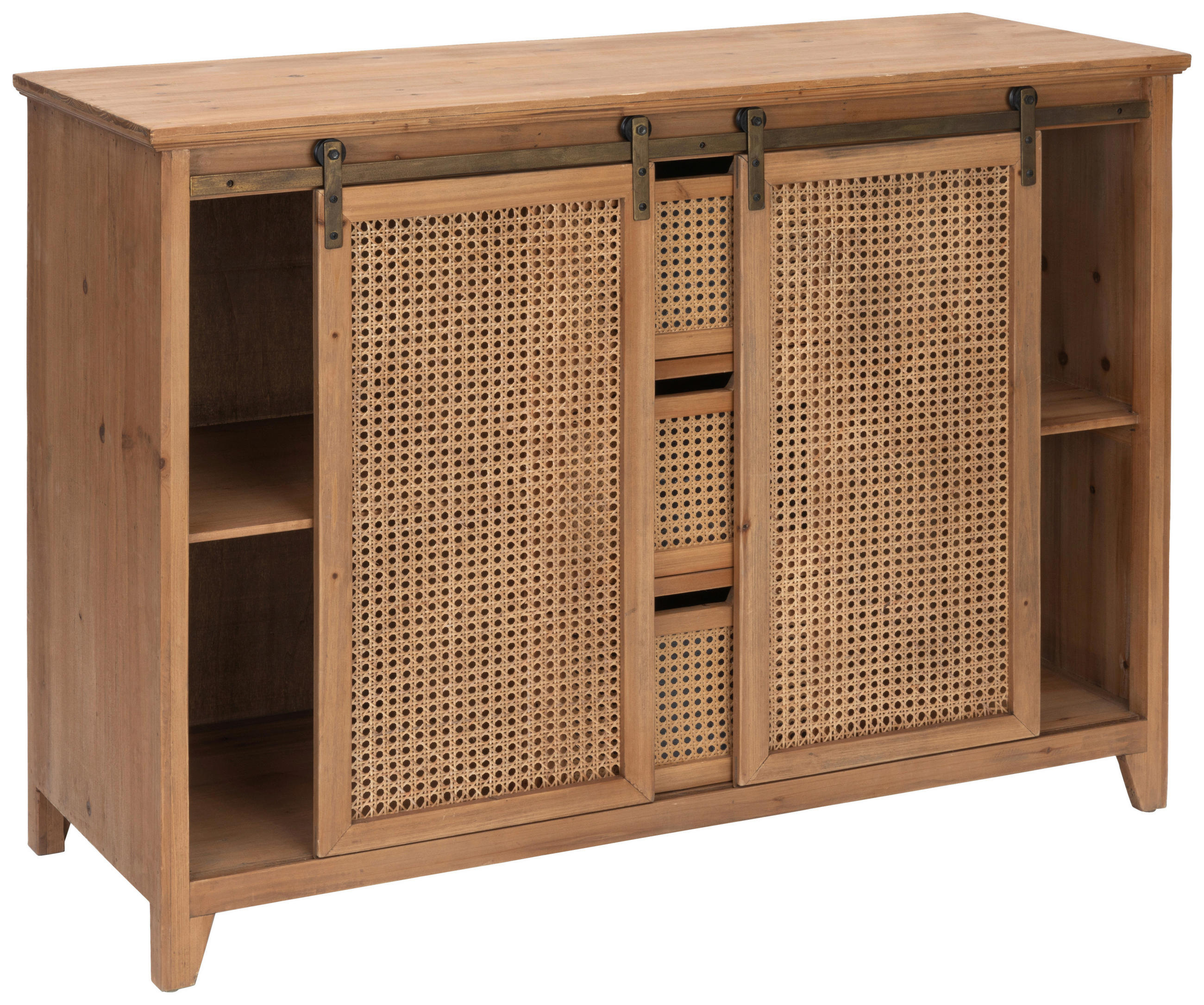 Livetastic KOMODA, ratan, jedľa, prírodná farba, 120/86/40 cm.