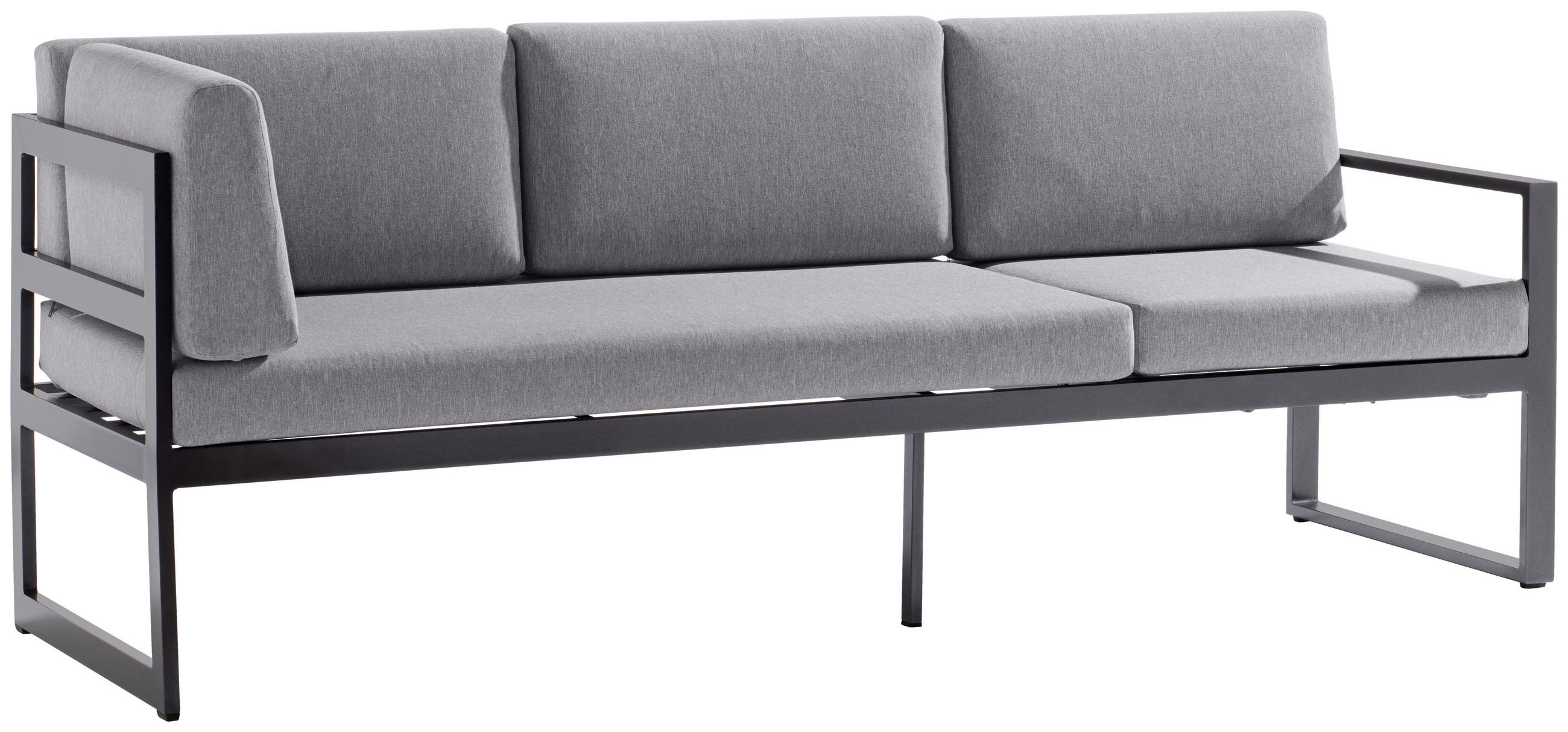 GARTENBANK 213/72/69 cm Aluminium - Hellgrau/Grau, Basics, Textil/Metall (213/72/69cm) - Sieger