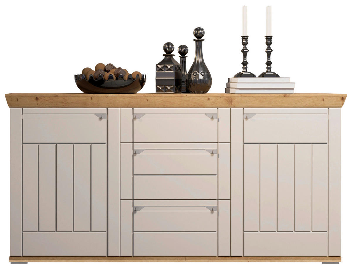 SIDEBOARD  200/100/47 cm 3 Schublade(n)  - Kaschmir/Eiche Artisan, ROMANTIK / LANDHAUS, Holzwerkstoff/Metall (200/100/47cm) - Landscape