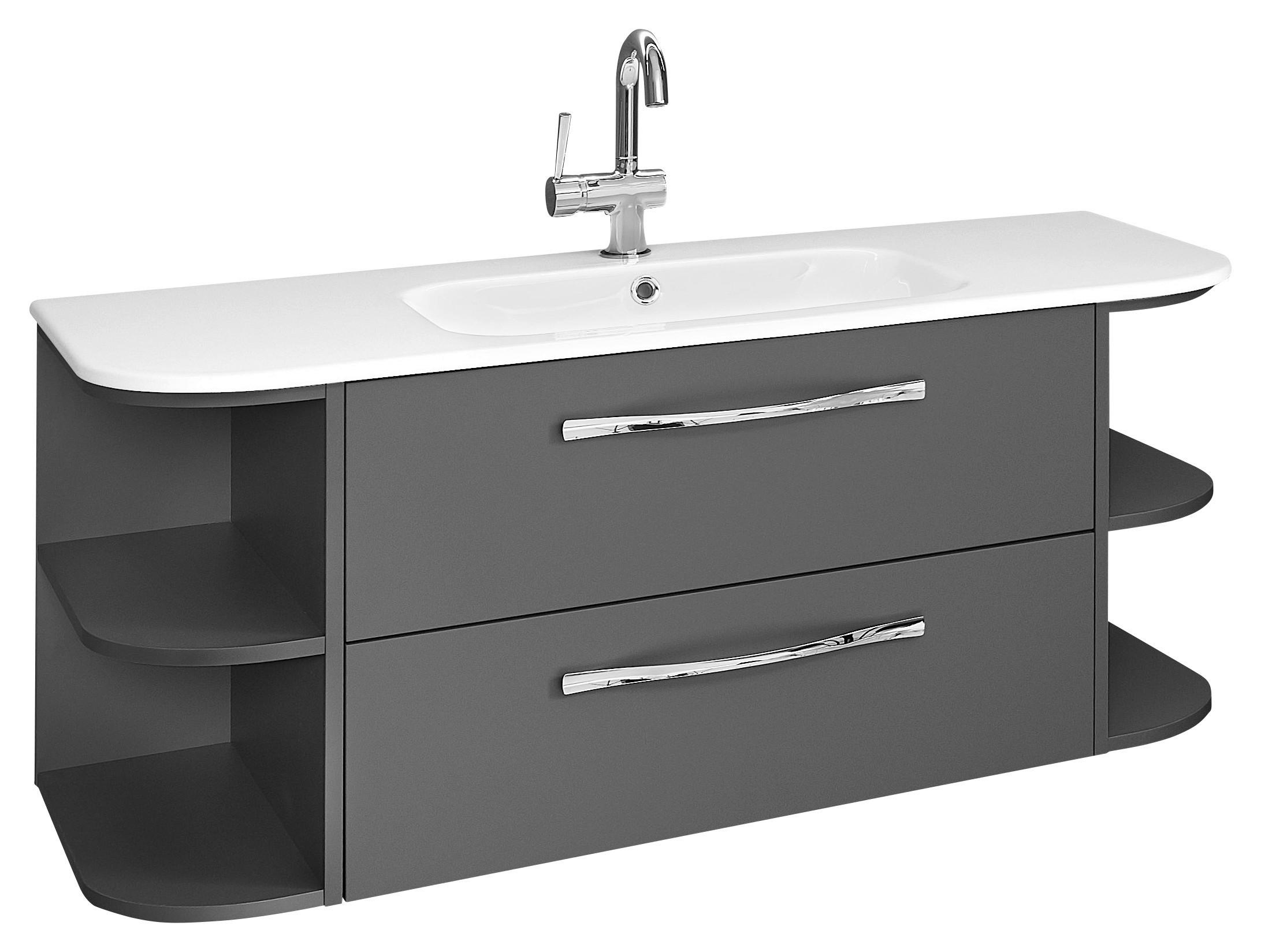 WASCHTISCHKOMBI 117 cm  - Weiß/Grau, LIFESTYLE, Keramik/Holzwerkstoff (117cm) - Sadena