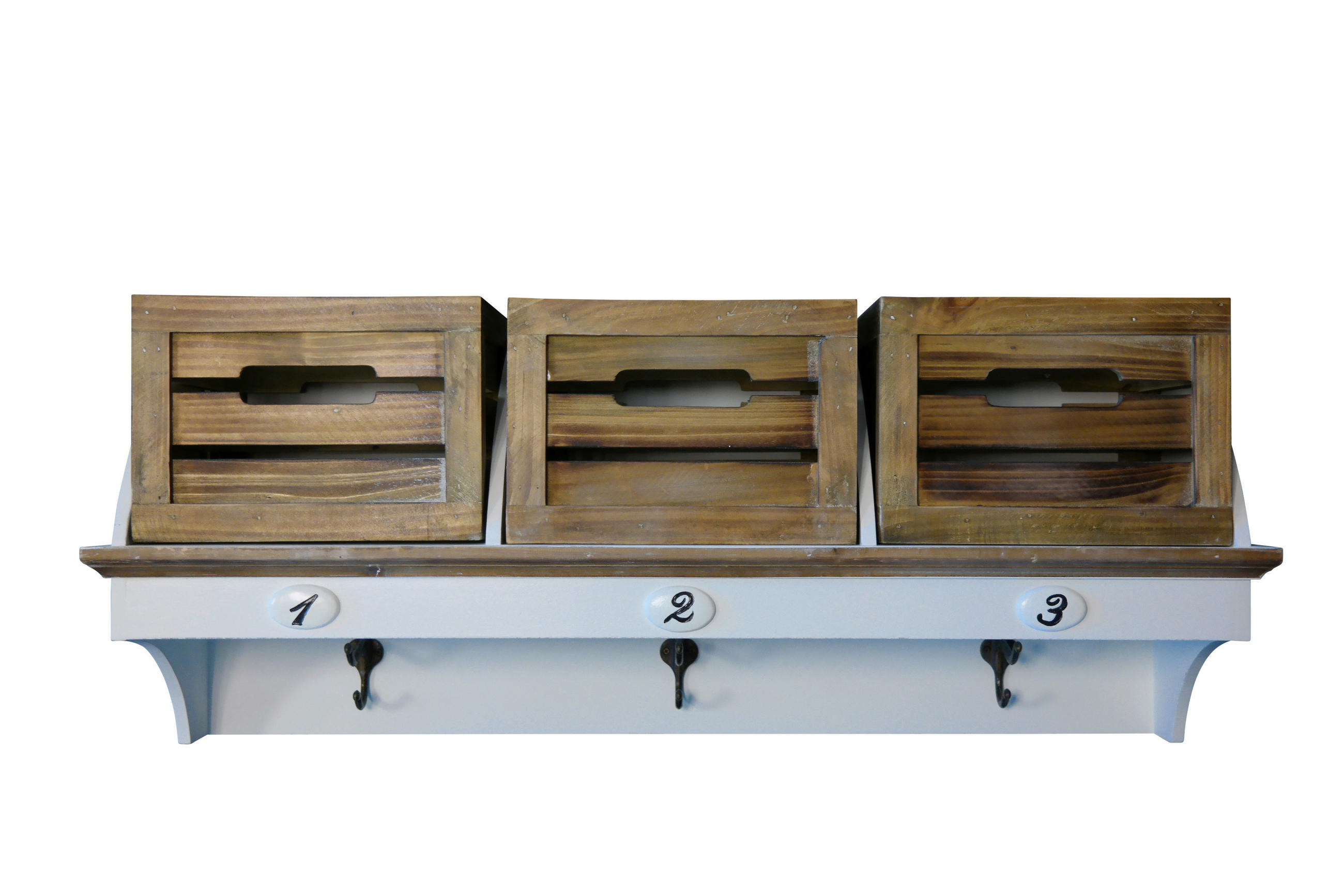 WANDGARDEROBE  in Paulownia Braun, Weiß  - Braun/Weiß, Holz/Holzwerkstoff (76/31/23cm)