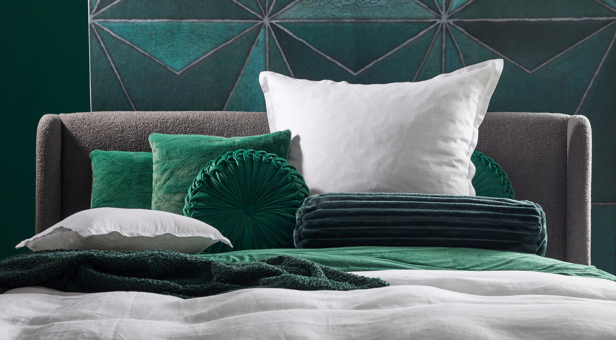 Leinen-Zierkissen 45/45cm  45/45 cm   - Weiß, Trend, Textil (45/45cm) - Ambiente